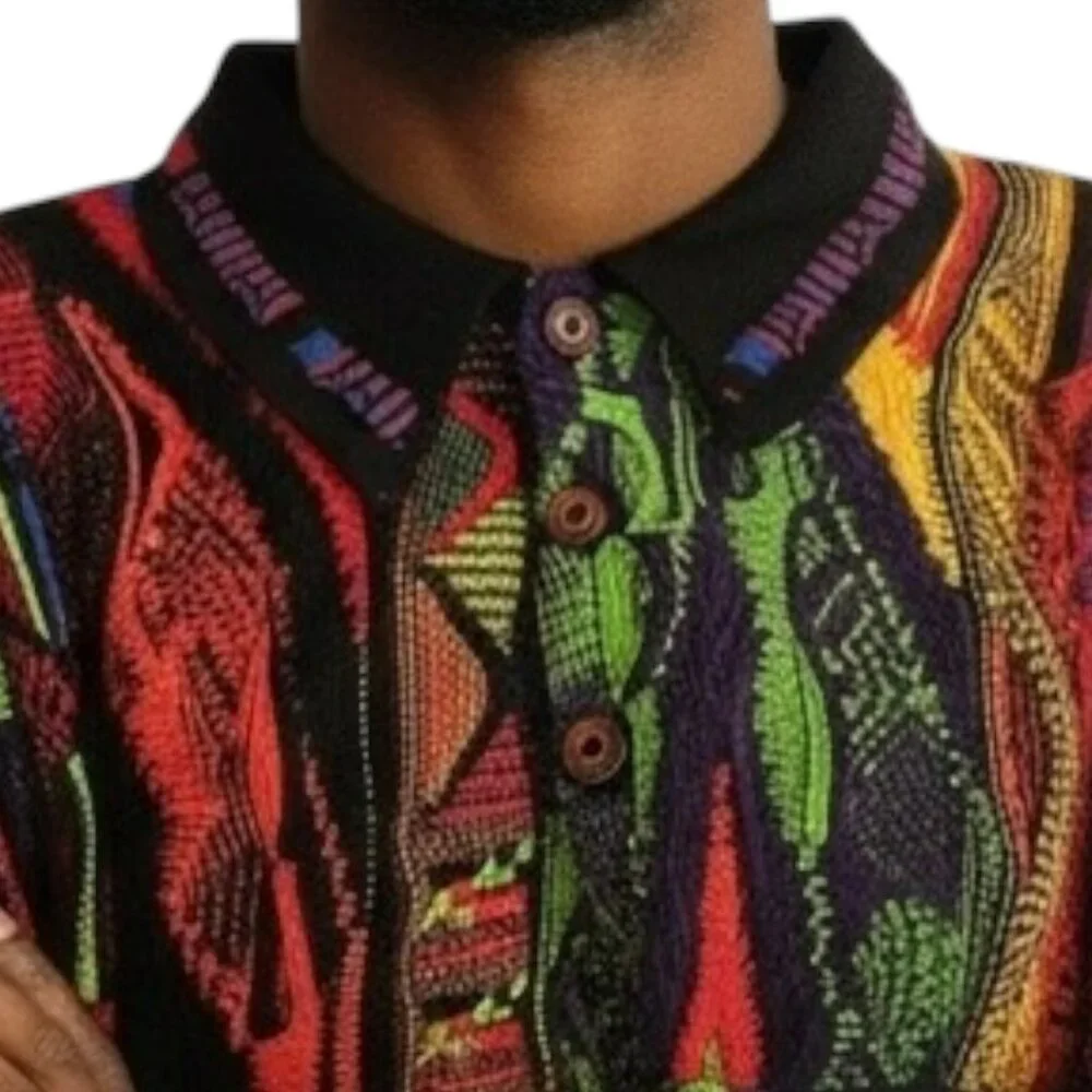COOGI Australia Rare Vintage Hip-Hop Biggie Smalls 3D Knit Multicolor Sweater - Picture 10 of 17